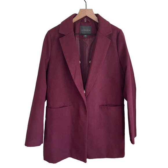 Covington Missy Fur Lapel Coat Half Button Closure Fig Women's Size Large NWT - Picture 1 of 11